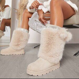 SHUZIA Round Toe Fuzzy Boots